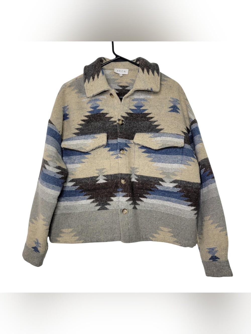 ACOA Size Small Aztec Printed Southwestern Print Button Collared Jacket Shacket